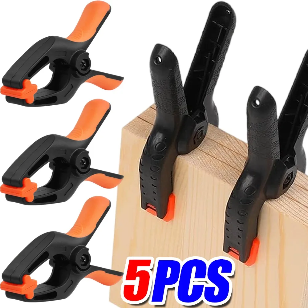1-5pcs Plastic Spring Clamp Adjustable Woodworking A Type Clip DIY Craft Holder Fixing Hanging Peg Laundry Clothes Drying Clips