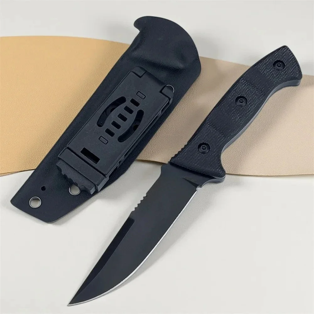 ストレートナイフ-ミカルタハンドル-アウトドアレジャー-登山-トレッキング-バーベキュー-ハンティング-自己防衛-edc-釣り-ポータブルツール