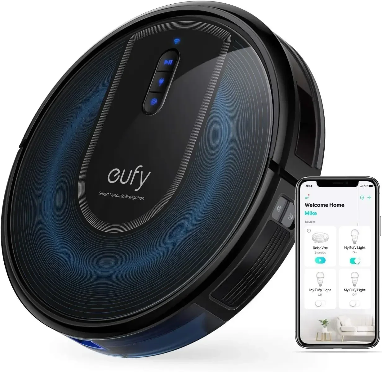 eufy Robot Vacuum G30, 2000 Pa Suction, Robot Vacuum for Carpets and Hard Floors, Ideal for Pet Owners, Dynamic Navigation