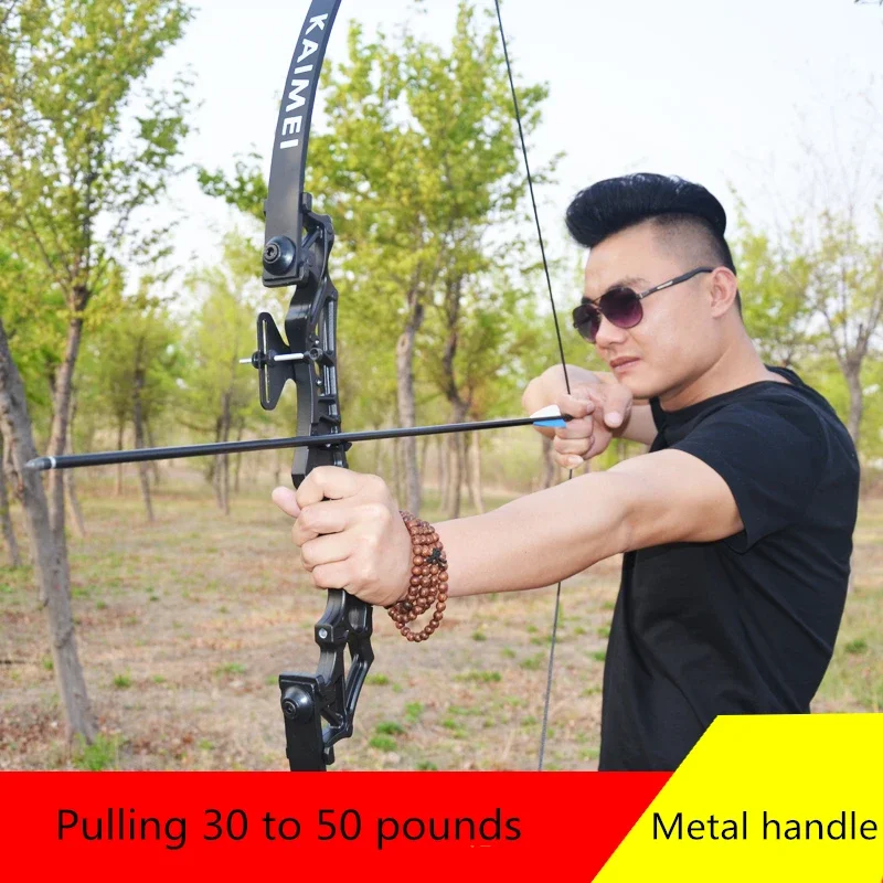 30-50LBS Recurve Bow for Right Handed Metal handle Archery Taken down Bow Shooting Hunting Game Practise tool Russian Buyer