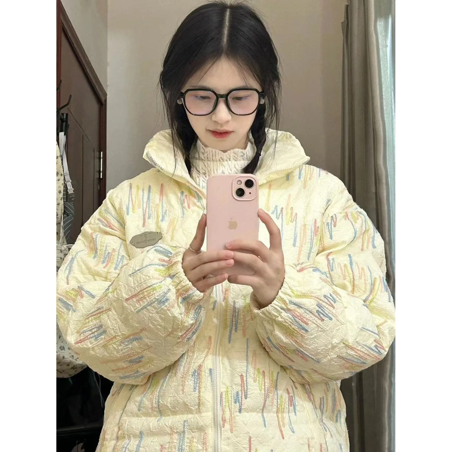 

Парки для женщин и девочек, короткие осенние модальные подкладки, стеганые двухслойные, с вертикальной подкладкой, удлиненные, изящные, классические, OL