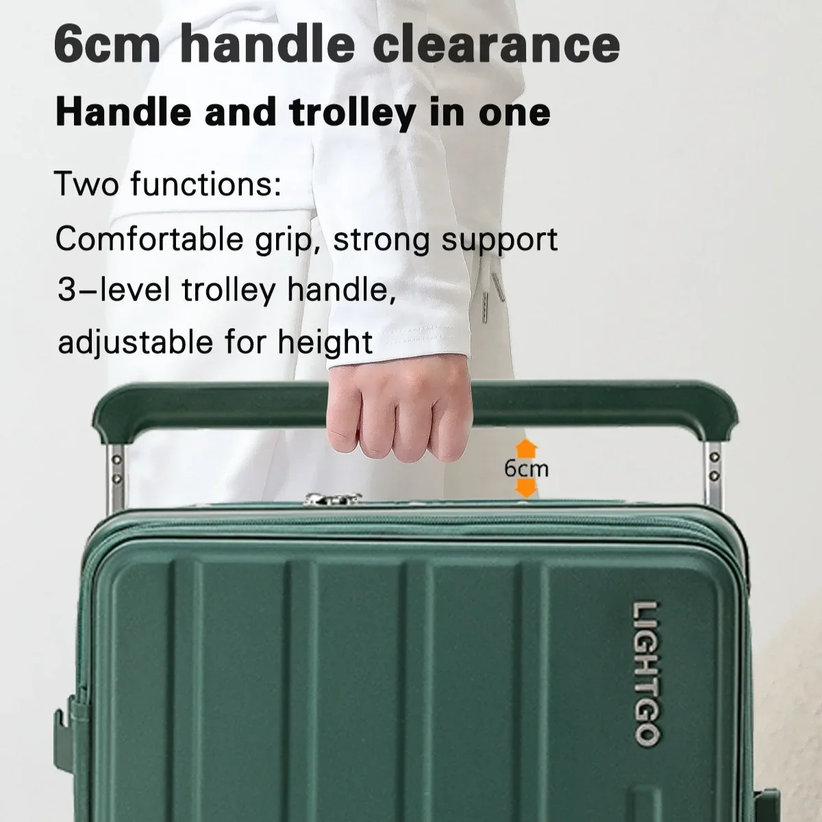 LightGO 23KG TSA Approvato CABIN Carry On Valigia per bagagli a doppia apertura USB + TYPE-C Ricarica Moda Viaggi d'affari