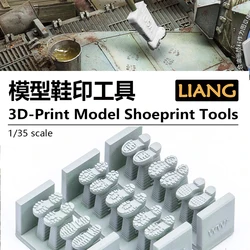 Liang 0401/0402/0403 3D-Print Model Shoeprints Tools 1/35 Scale for Dioramas Model Scene Decoration