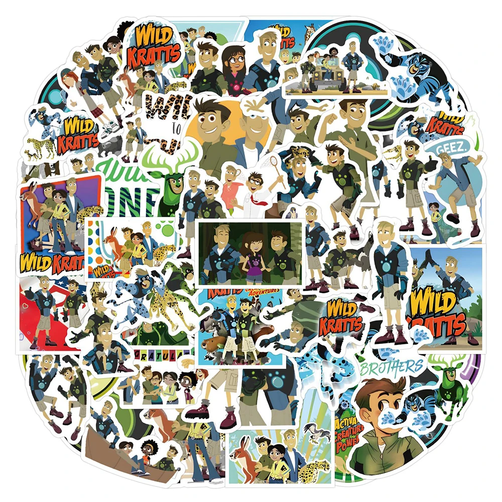 10/30/55pcs Anime Wild Kratts Cartoon Stickers Funny Graffiti Kids Sticker Toy DIY Phone Case Scrapbook Laptop Decals Decoration