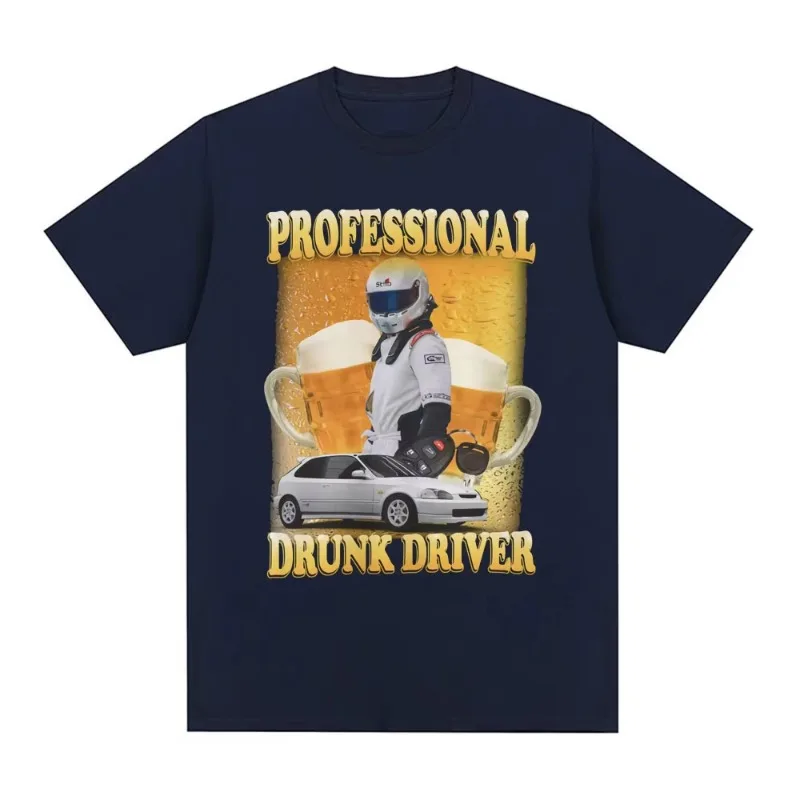 خمر المهنية في حالة سكر سائق مضحك ميمي تي شيرت الرجال النساء موضة قصيرة الأكمام تي شيرت القطن عادية الصيف تي شيرت بلايز #2