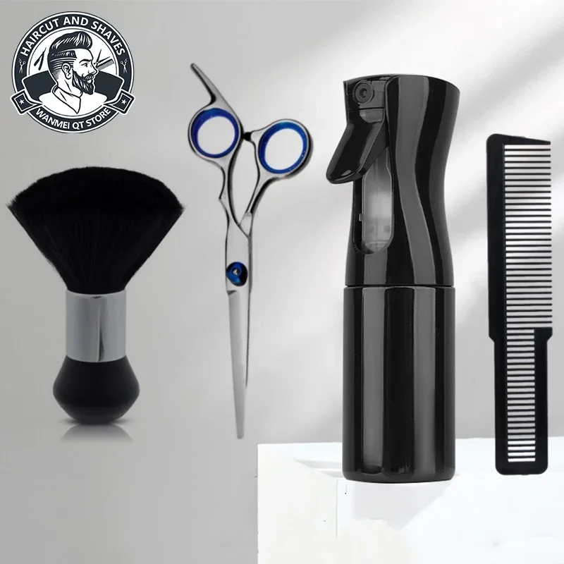 

2/3/4/5pcs Barber Haircut Set Spray Bottle,scissors,Haircutting Comb, Men's Brushing&Steel Hair Clip, Barber Shop Accesorios