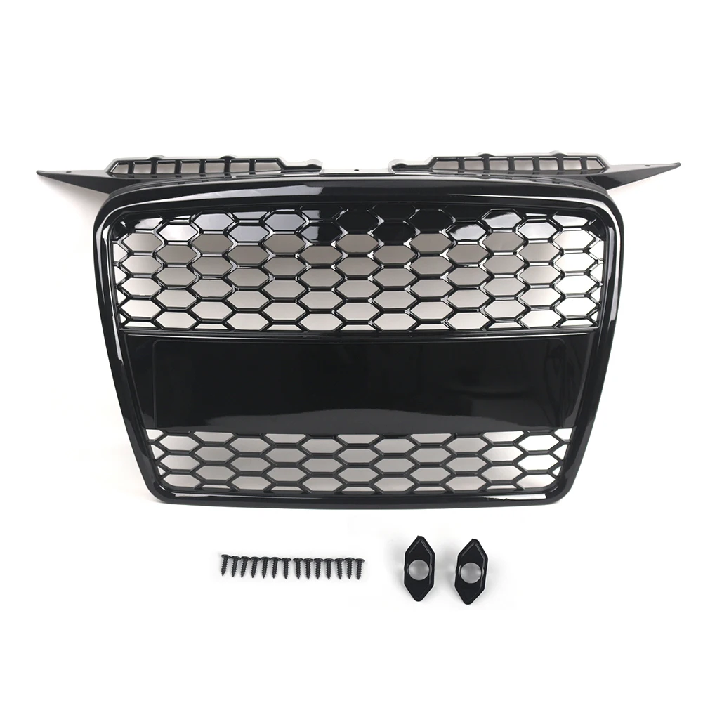 8P4853651A Mesh Grill Front Bumper Radiator Grille 1Pc For Audi A3 8P 04-08 ABS Plastic Glossy Black