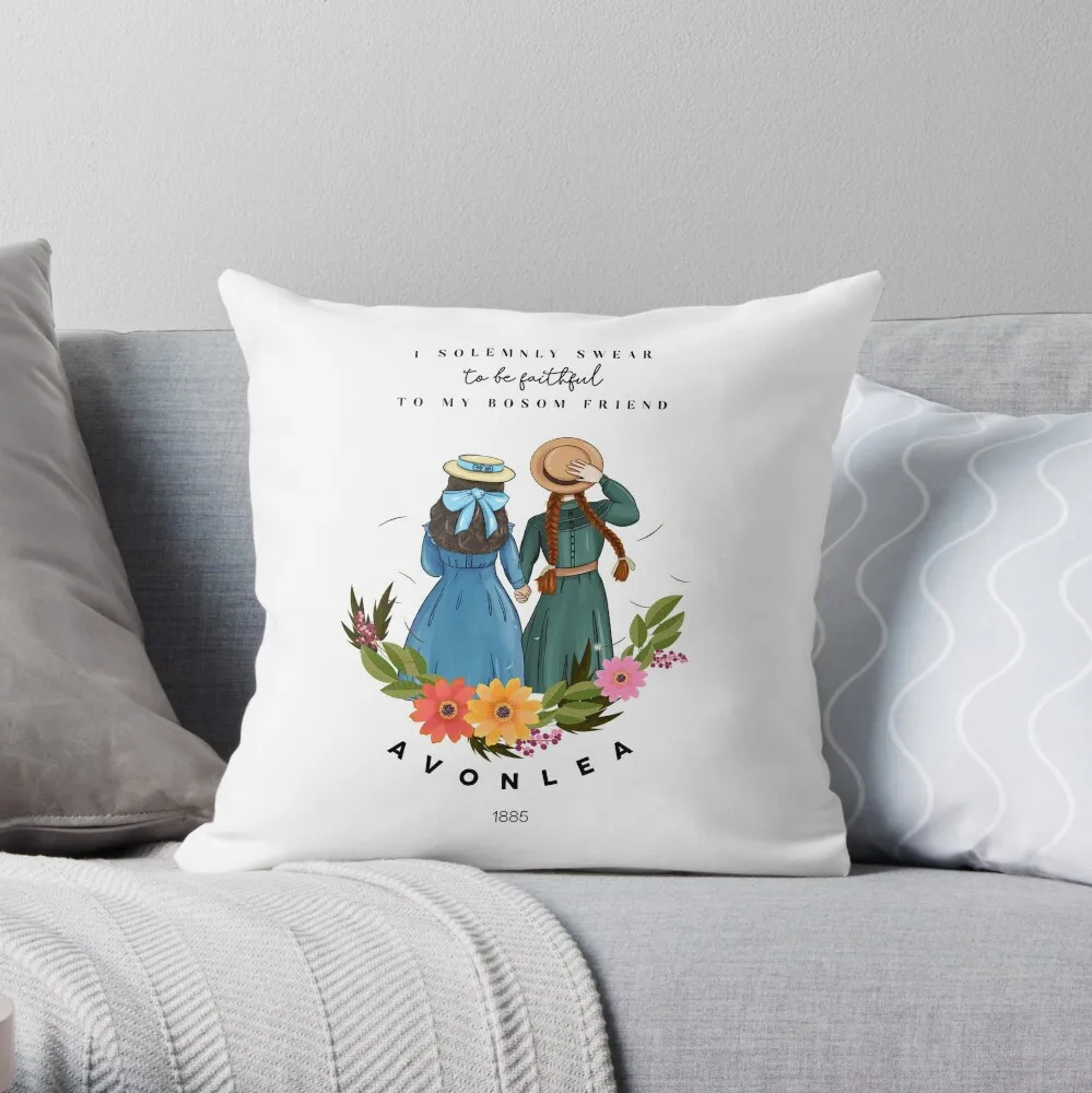 

Anne with an E and Diana from Avonlea Green Gables - Best Friends Throw Pillow Pillow Case Pillowcase Cushion Sofa Cushion Cover