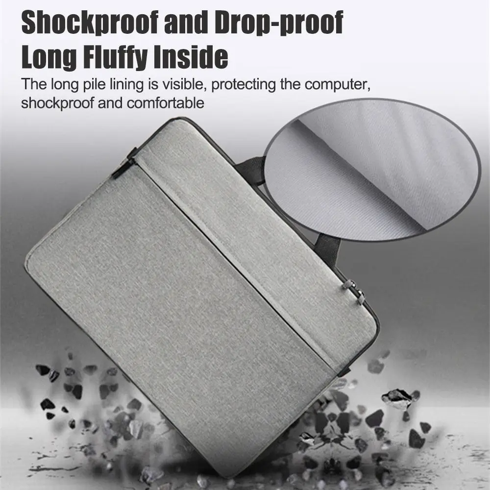 Business Style Laptop Handbag Ultra Thin Shockproof Tablet Carry Case with Handle Large Capacity Laptop Protective Pouch