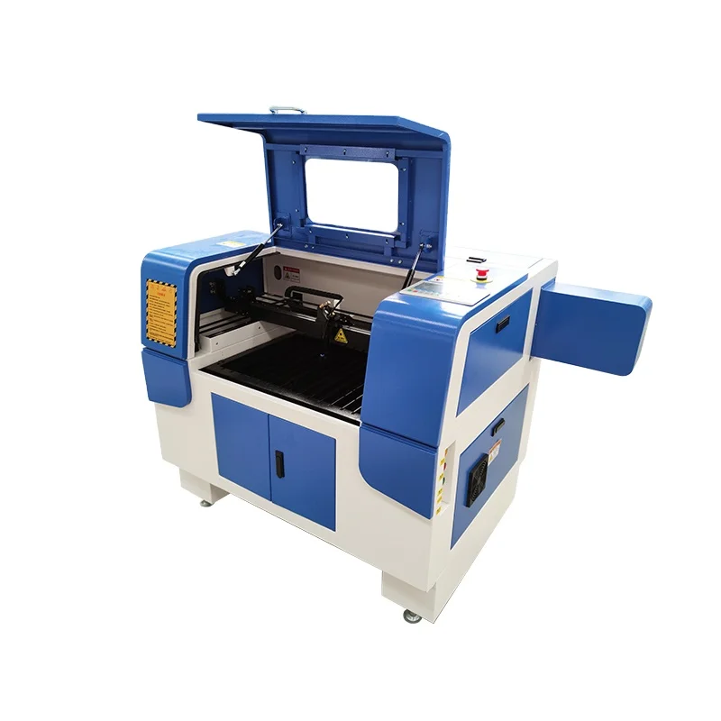 Kleine 6040 CO2 Laser Snij- en graveermachine voor hout, metaal, kristal, 100W 180W Gantry-type, hoge veiligheid, CNC lasercutter