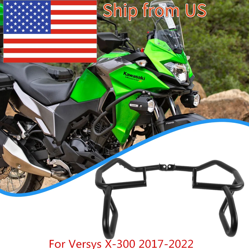 

Motorcycle Highway Crash Bar Engine Guard Bumper Stunt Cage Falling Protection For Kawasaki Versys X-300 ABS 2017-2024 2021 2018