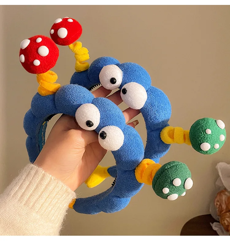 Stoff Lustiges Mode Stirnband für Frauen Cartoon Niedlich Spaß Einzigartiger Kopfschmuck Hoher Totenkopf Top Anti-Rutsch-Druck Haarschmuck