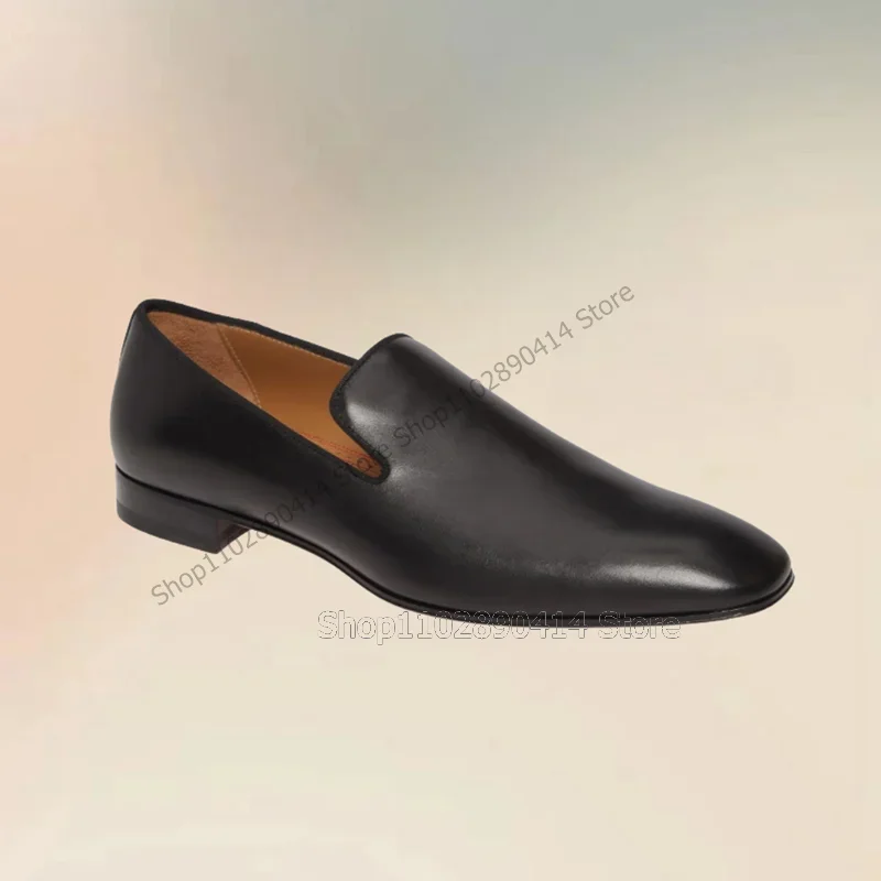 

Black Matte Leather Square Toe Low Top Loafers Fashion Slip On Men Shoes Luxurious Handmade Party Banquet Office Men Dress Shoes