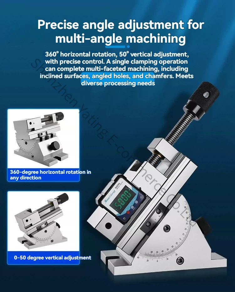 Universal Precision Flat Pliers 360 Degree Rotation Adjustable Angle Sinusoidal Vice Grinder Manual Fast-acting Wanli