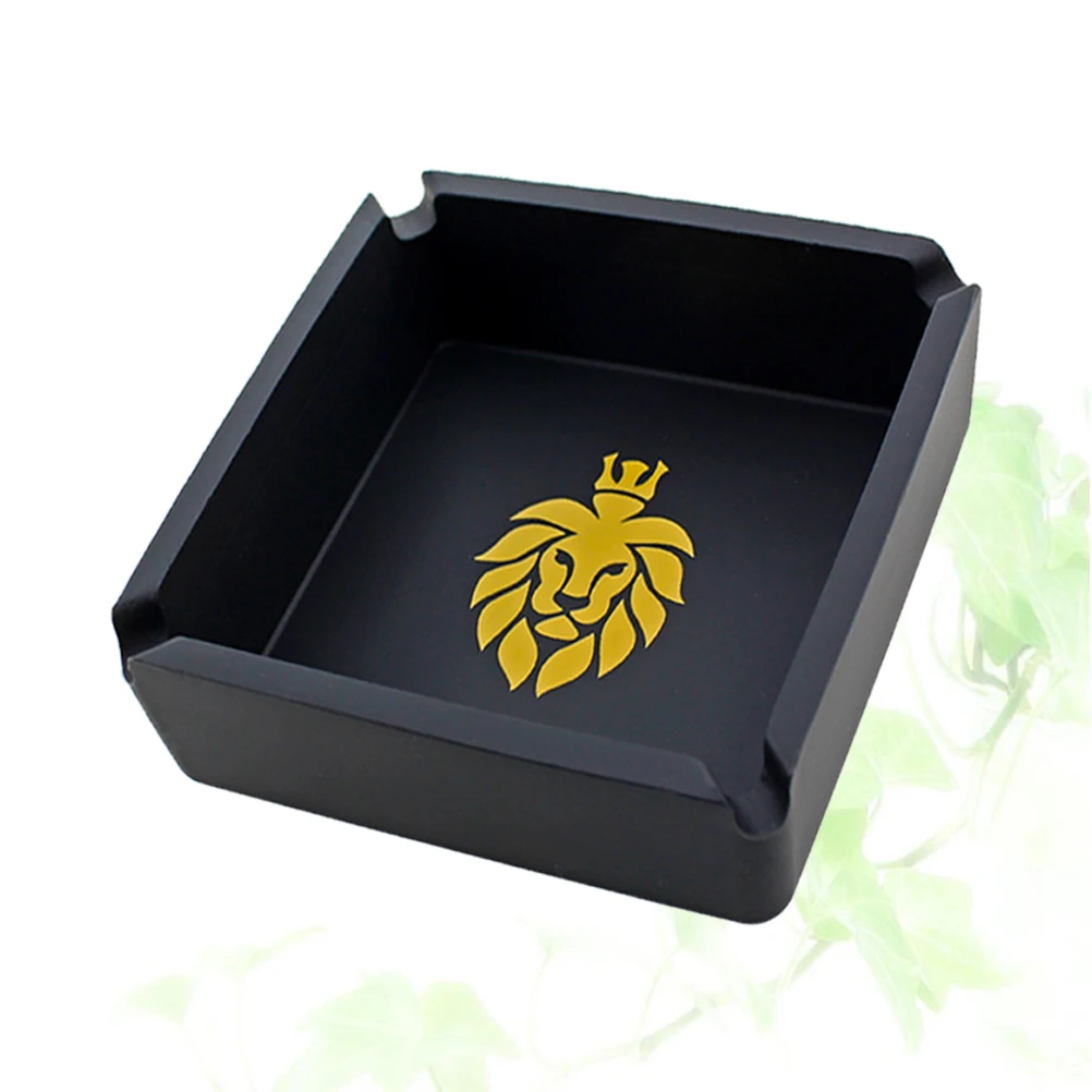 

1 Pc Cigar Ashtray Square Silicone Ashtray Unbreakable Ash Holder Heat Resistant Personality Ashtray (Dark )
