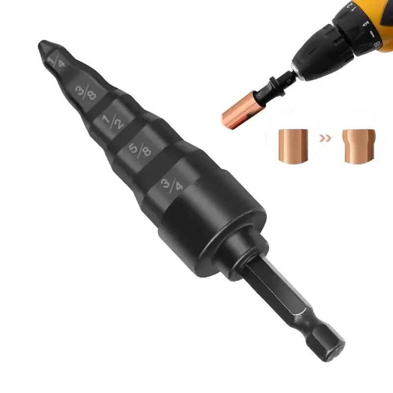 

Repair Tool Air Conditioner Copper Pipe Expander Swaging Drill Bit Set 5 in 1 Swage Tube Expander Soft Copper Tubing Tools