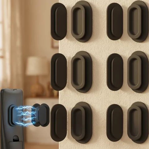 6 Pack Magnetic Remote Control Holder Wall Mount Soft Silicone Remote Control Caddy with Strong Adhesive Remote Holder