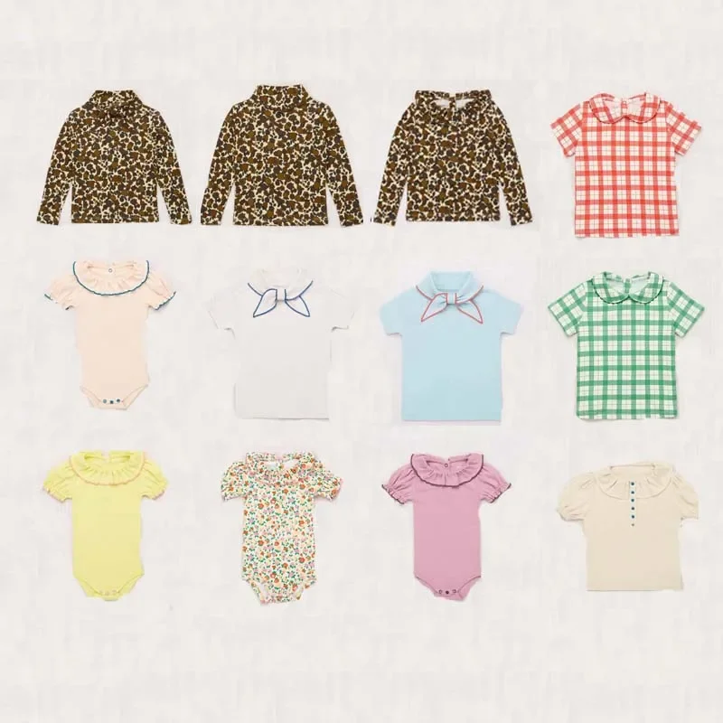 

Распродажа (отправка в апреле) Лето 2023 года, одежда для маленьких девочек, футболки и платье с принтом, штаны для маленьких мальчиков, костюм с юбкой, детский комбинезон