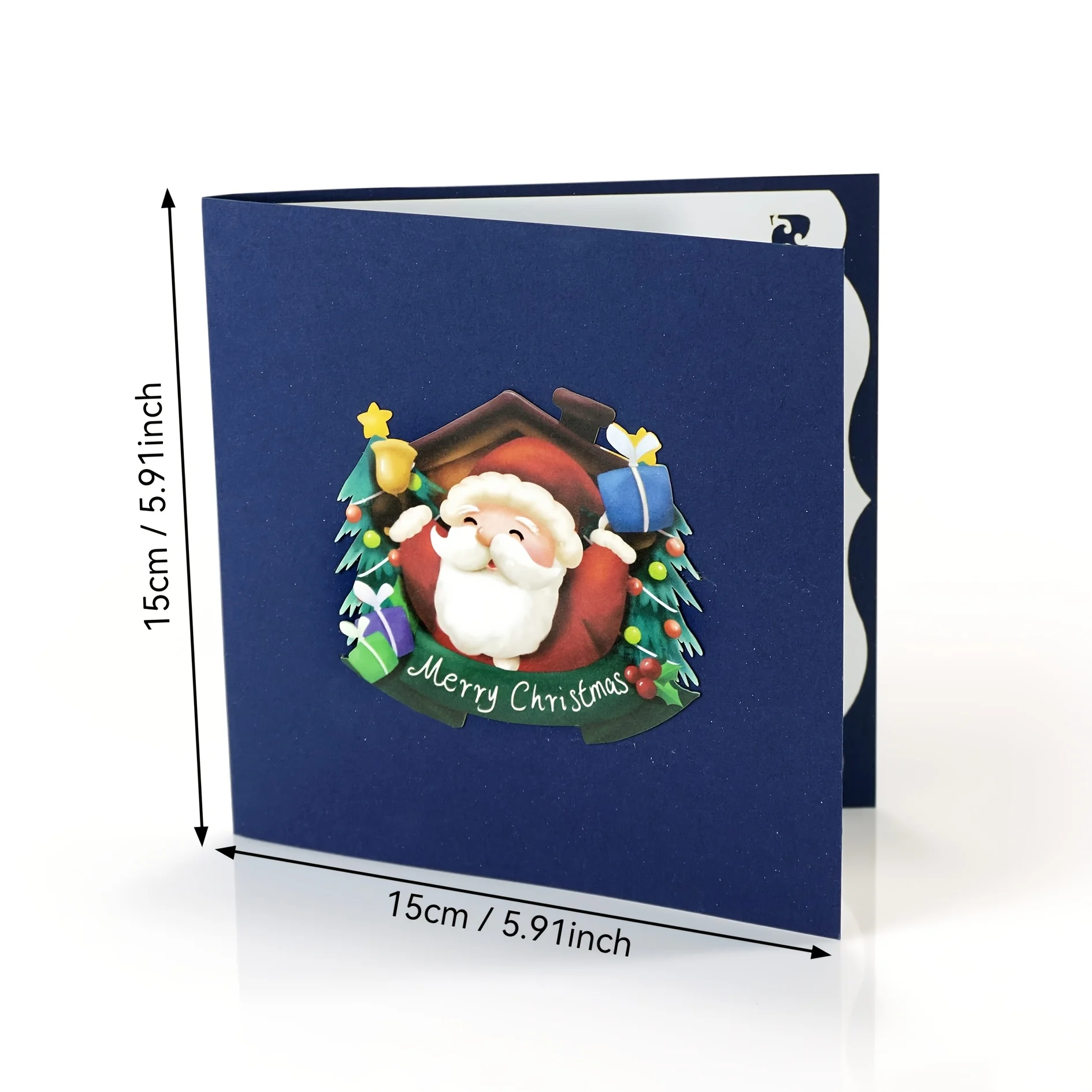 Weihnachten 3D Weihnachtsmann dekorative Karte | Perfekt für festliche Anlässe | Tolles Geschenk für Eltern, Geschwister, Lehrer, Klassenkameraden – Detail 1
