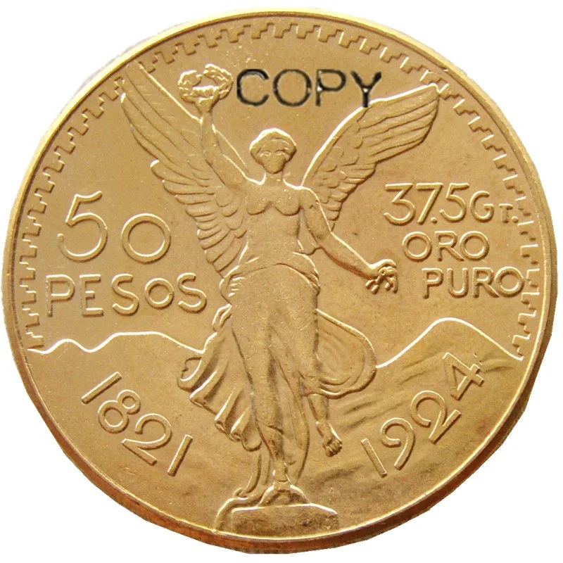 Mexico 50 Peso 1921-1947 data wyboru pozłacana kopia monety