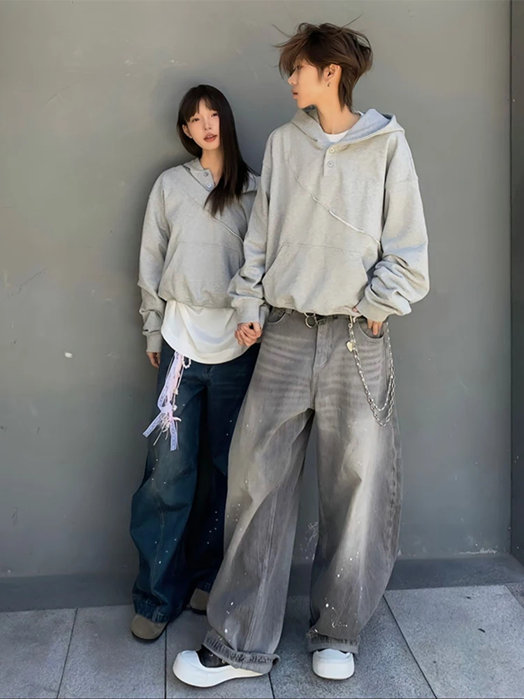 

Cleanfit Men's Straight Leg Jeans High Street Vibe Winter Faion Casual Wear mid Low Waist Long Trousers Youth Trend