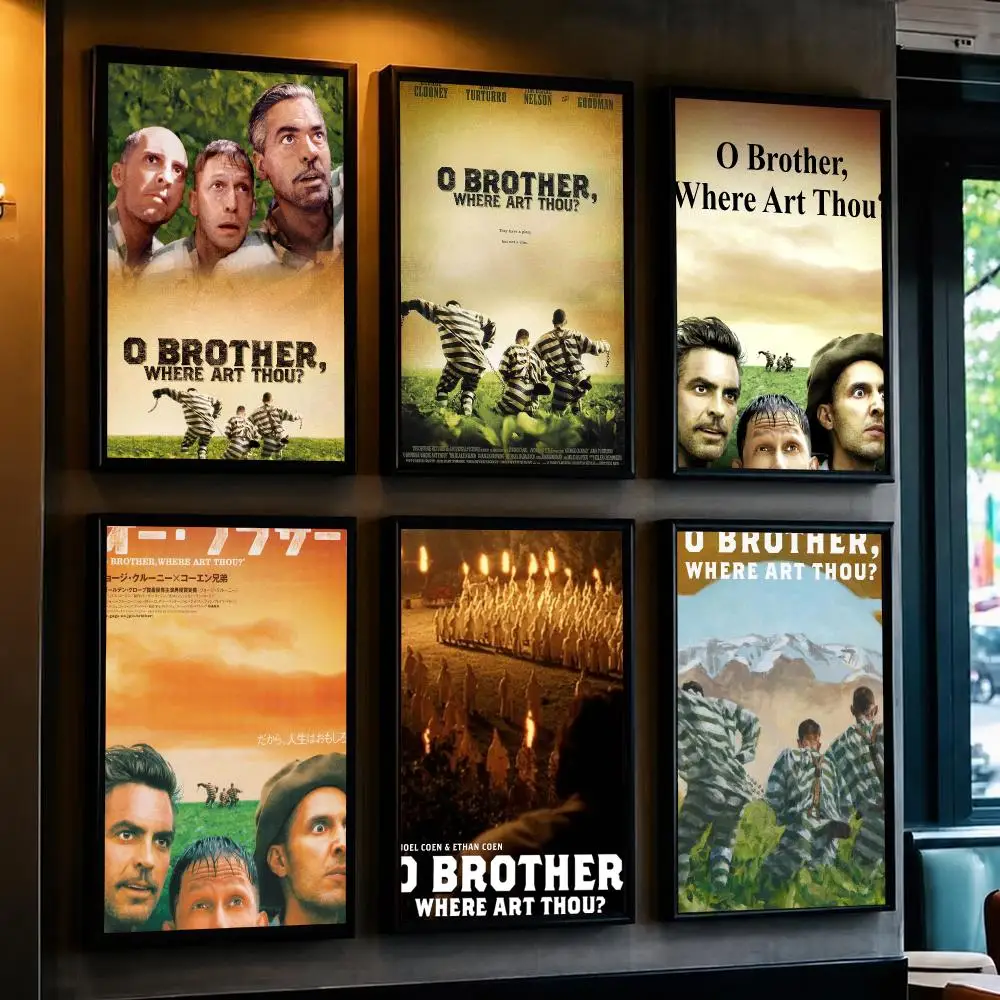 classic movie O-O Brother Where Art Thou-U Poster Minimalist Wall Sticker for Cafe Office Bar Home Decor and Gift