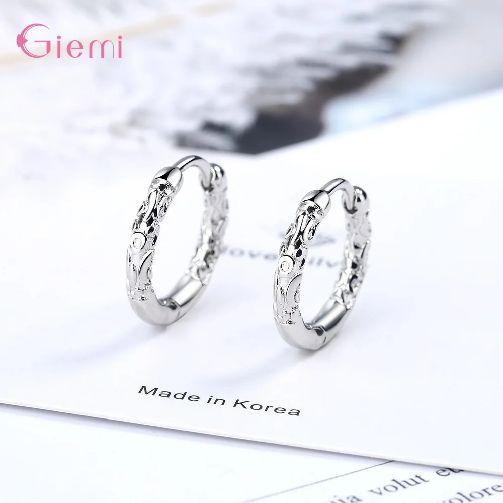 Top Sale 925 Sterling Silver Simple Vintage Style Big Hoop Earrings For Women Men Goop Quality Retro Earring Hoops For Birthday