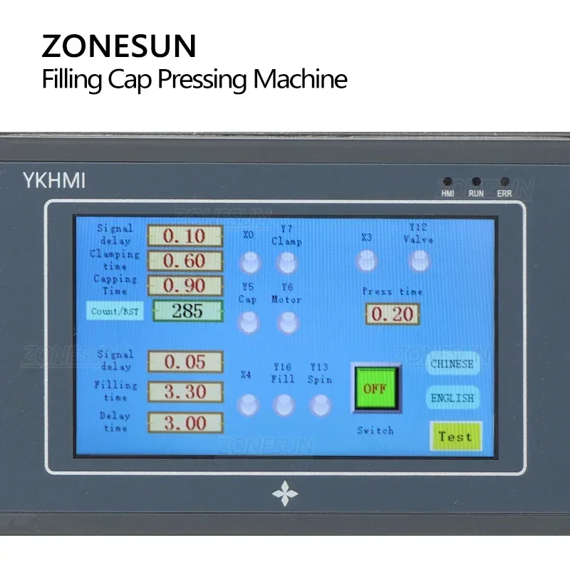 ZONESUN ZS-AFC1C Automatic 2-in-1 Vial Liquid Filling Capping Machine Magnetic Pump Small Reagent Tube Filler Capper