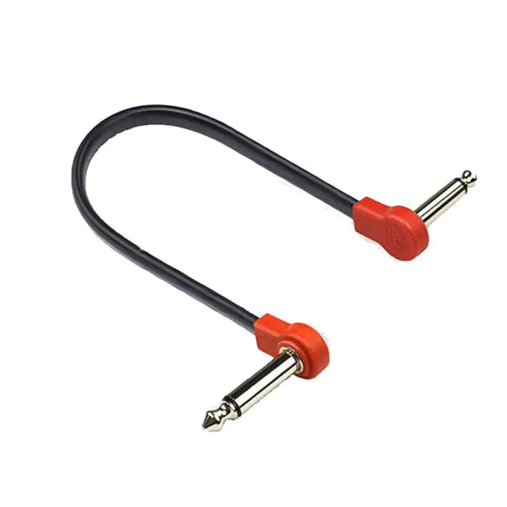 10/15/20/30/50cm Guitar Effects Pedal Cable Round Head Copper Core Audio Cable Leads Shielded PU Surface