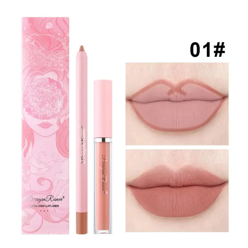 1/3/5SETS Lip Liner Not Fade Matte Color Lipstick Makeup Lip Glaze Sweatproof Texture Is Fine Modified Lip Liner Set