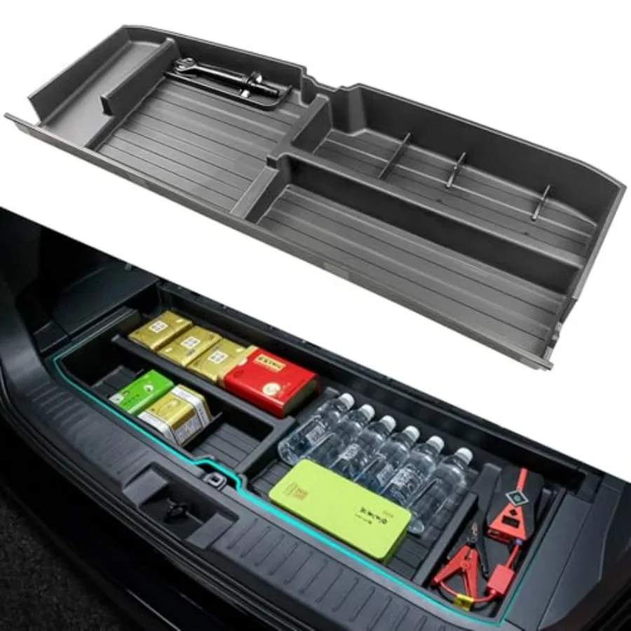 

Trunk Custom-Fit Organizer for 2020-2025 Toyota Highlander SUV Insert Cargo Rear Hatch Storage Box in Black for LE XLE XSE Limi