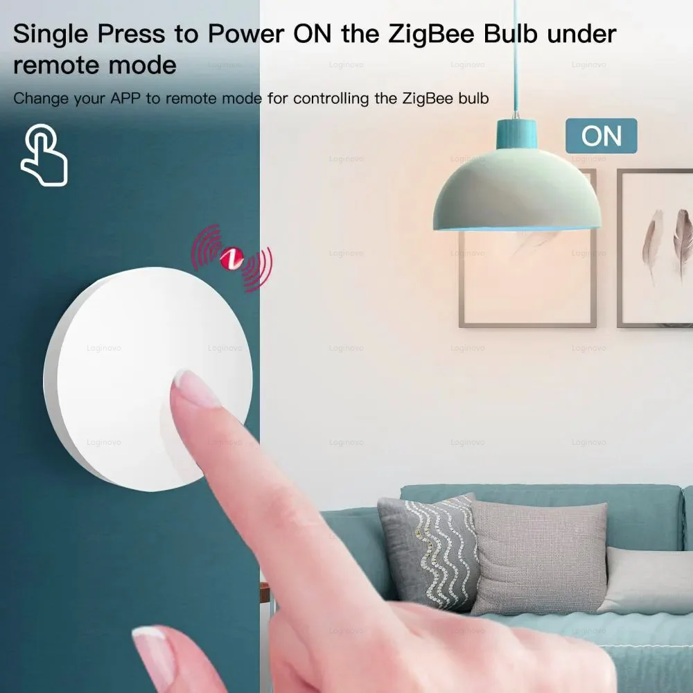 Tuya ZigBee Button Scene Switch Battery Powered Smart Switch Intelligent Linkage Automation Work With Smart Life Zigbee Devices
