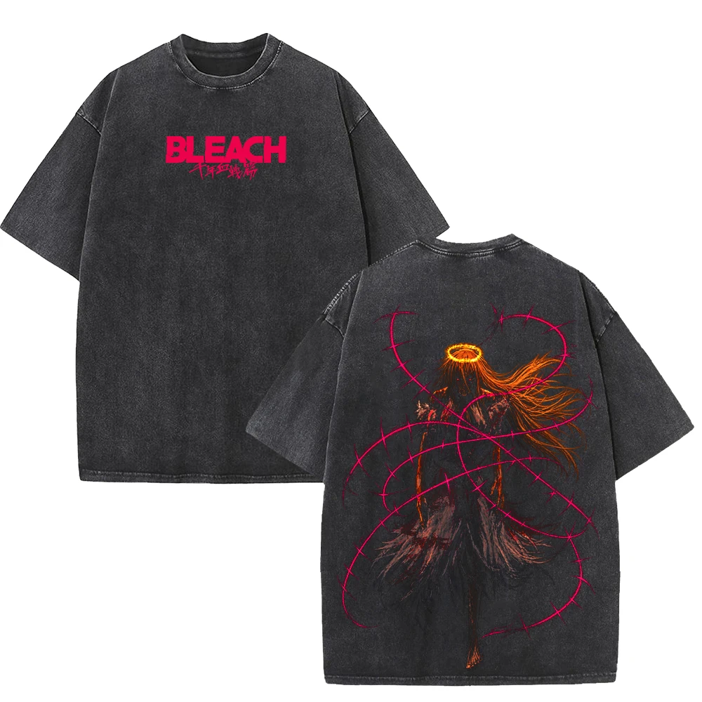 Orihime Inoue BLEACH Graphic T-shirt Y2k Vintage Washed Oversized T Shirt Men Women Clothing Short Sleeve High Quality Tees Tops