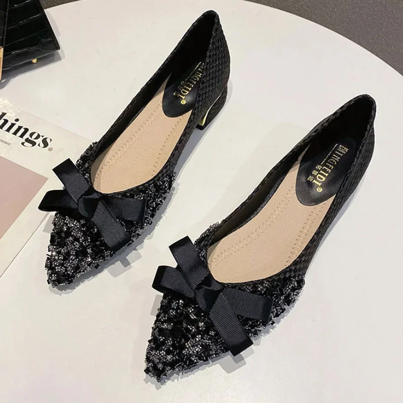 

Glitter Bow Flats Women Autumn Large Size 42/43 Shoes Female Sequins Beaded Ballerina Loafers Women Lace-Bowknot Moccasins