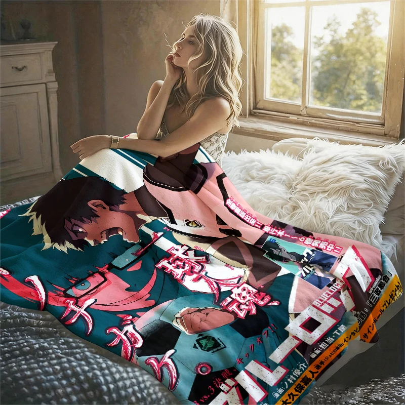 Anime Blue Lock Ultra-Soft Fluffy Flannel Blanket Super Cozy Lightweight Bed Blanket for Halloween Sofa Bed Christmas