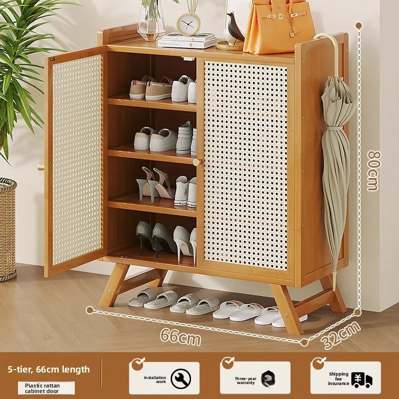 Multi-functional Shoe cabinet, shoe rack at the door of the home, large-capacity storage of Nanzhu