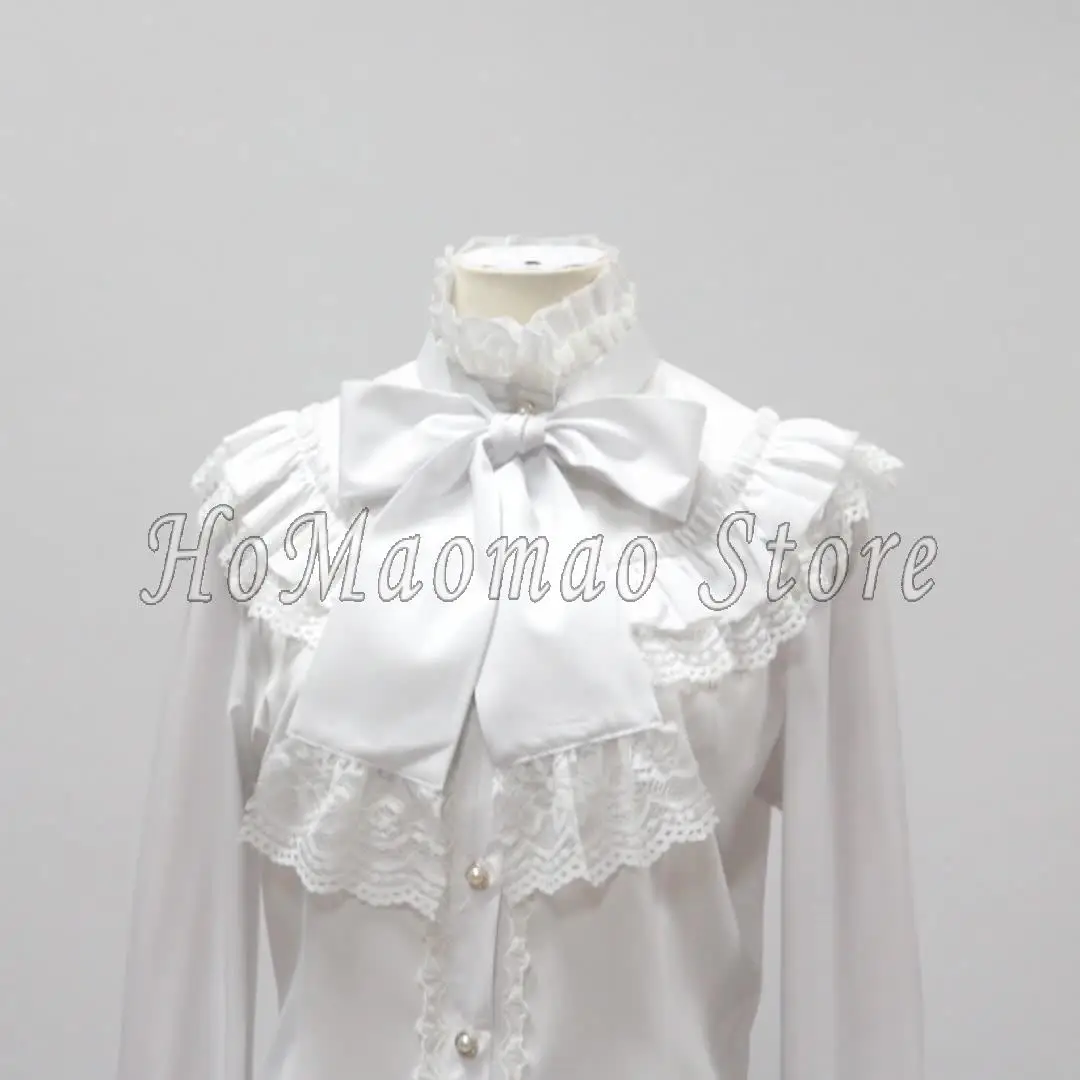 Victoria-camisa gótica con botones para mujer, Top plisado de manga larga, Lolita Vintage, encaje plisado