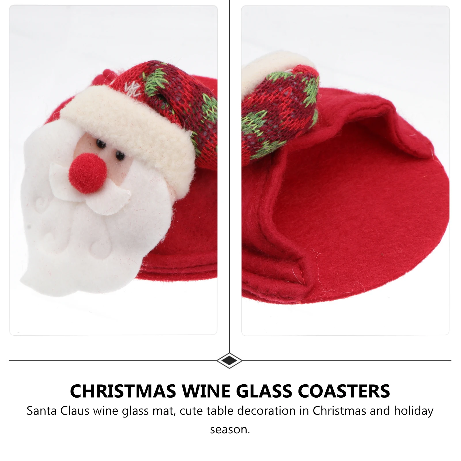 

Christmas Glass Coasters Santa Claus Mats Table Decor Reusable Home Party Hotel Kitchen Bar Tools