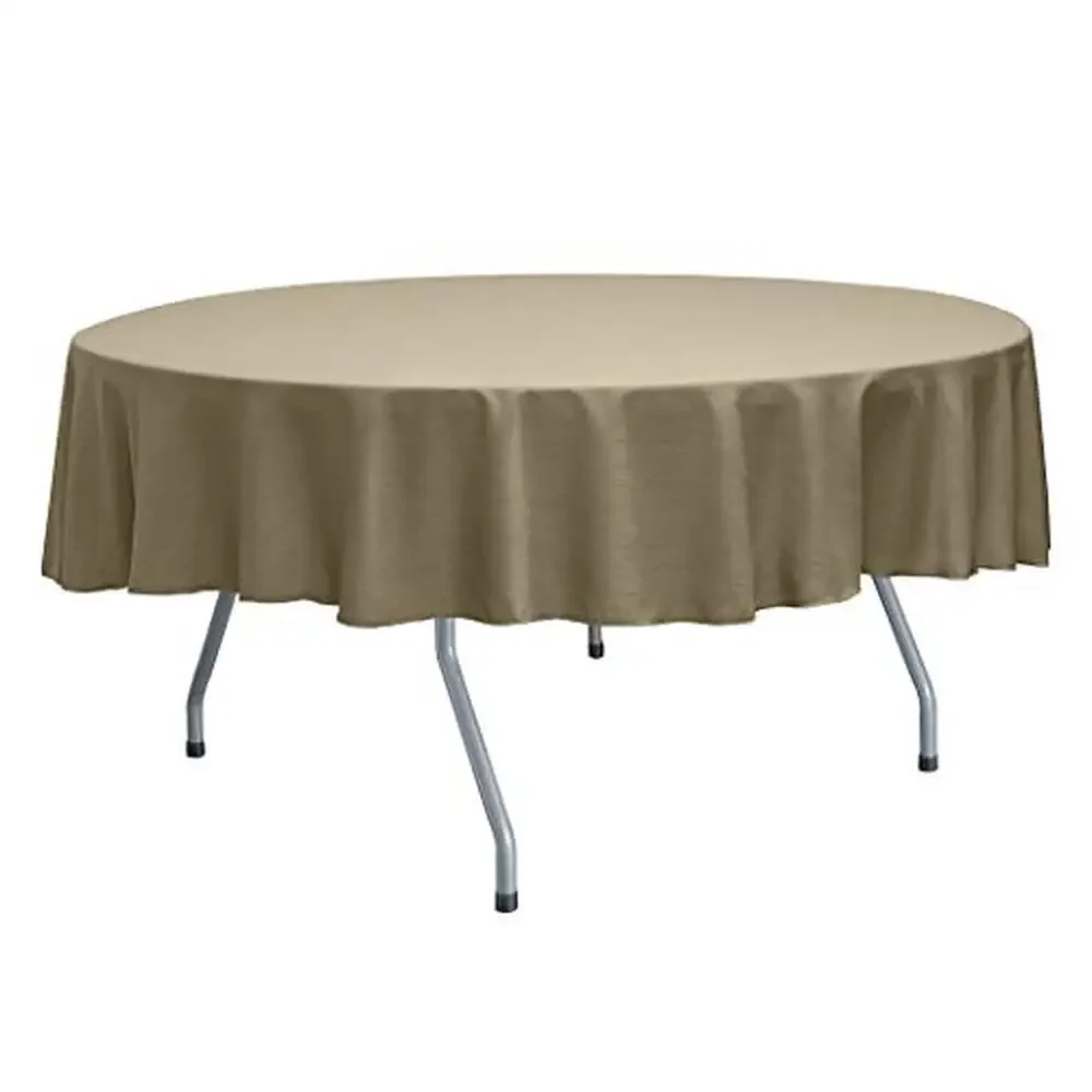 60 Pack Cafe Khaki Reversible Satin Shantung Round Tablecloth 60