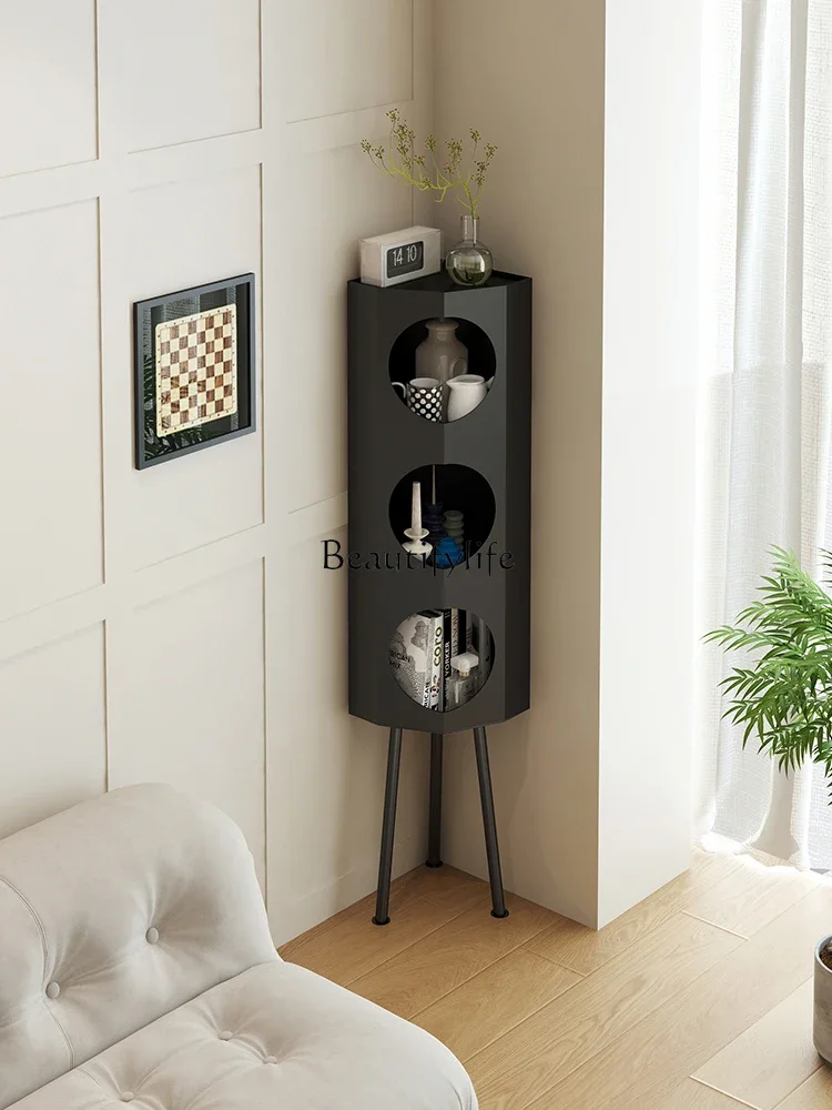 LD6Light Rak Buku Sudut Mewah Rak Kabinet Anggur Dinding Abad Pertengahan