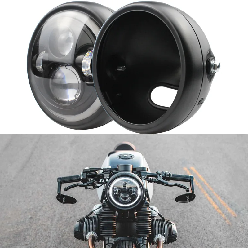 5-3/4 Inch 5.75 Inch Motorcycle Headlights Housing Bucket For Motorcycle Accessories Black