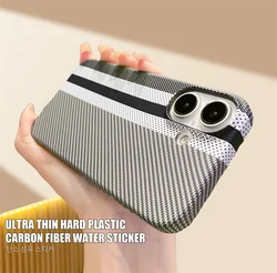 Luxury Hit Color Carbon Fiber Watermark Pattern Slim Case For iPhone 11 12 13 14 15 16 Pro Max 16plus Shockproof Hard PC Cover