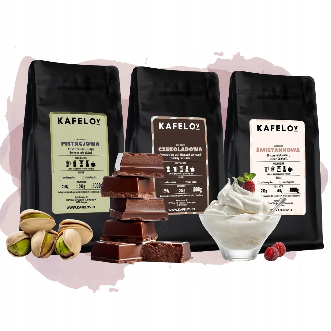 Kawa zestaw kaw mielonych 250 g x 3 kawy smakowe arabiki