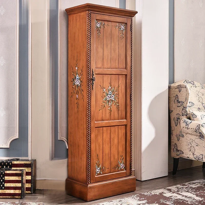 HHSolid Wood Shoe Cabinet, Entrance Cabinet, Balcony, Bag, Locker, Wardrobe With Mirror, Narrow High Cabinet With Door