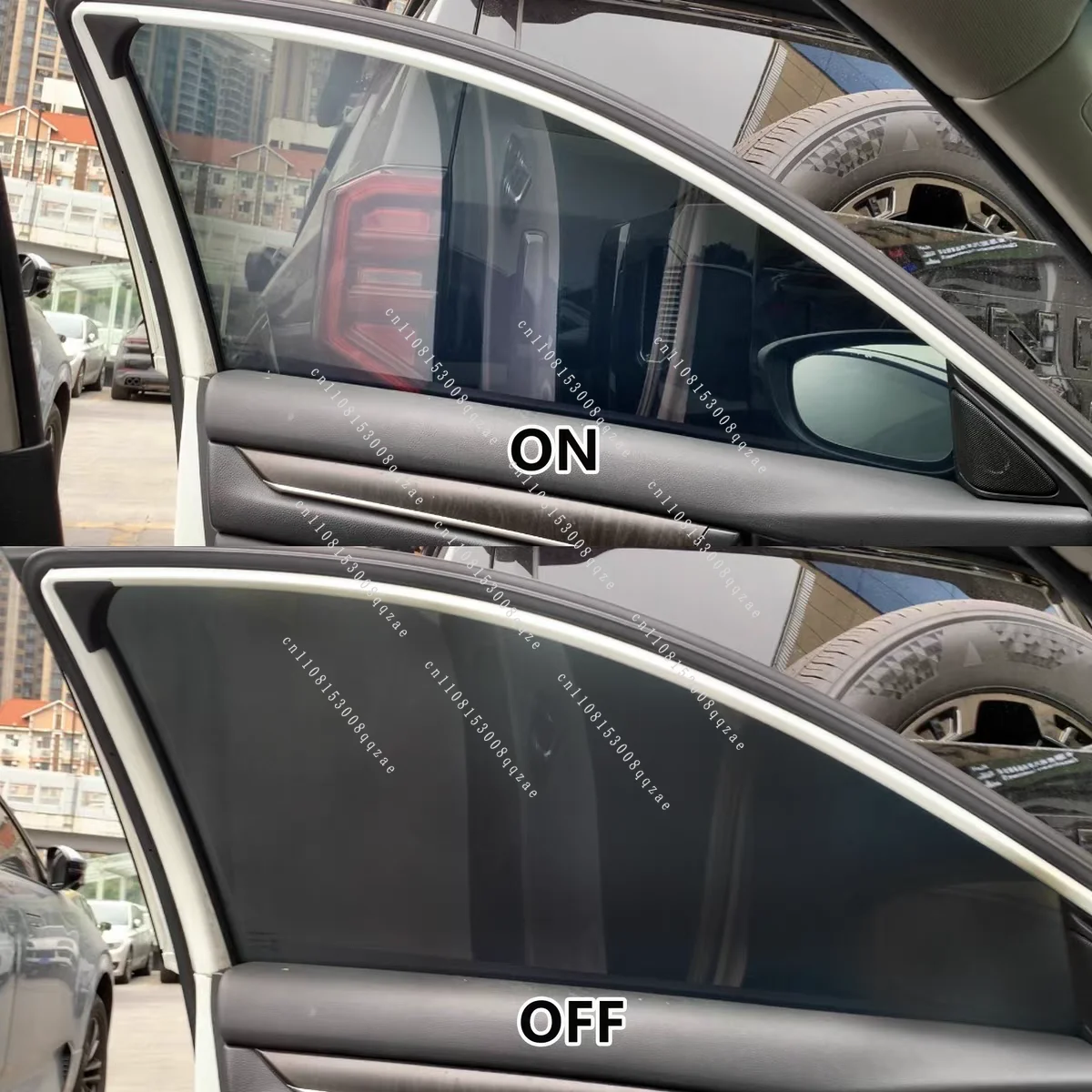 4PCS Smart Film for Car Windows 12V Electric Tint with Remote Control 4 Independent ON/OFF Buttons Side Mirror Control