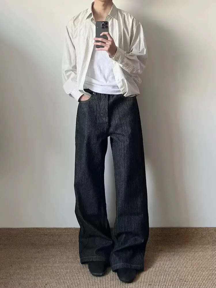 

Мужские джинсы Waed Original, 4 унции, прямые, слегка расклешенные, из денима, широкие брюки А-силуэта, универсальные, повседневные, длинные