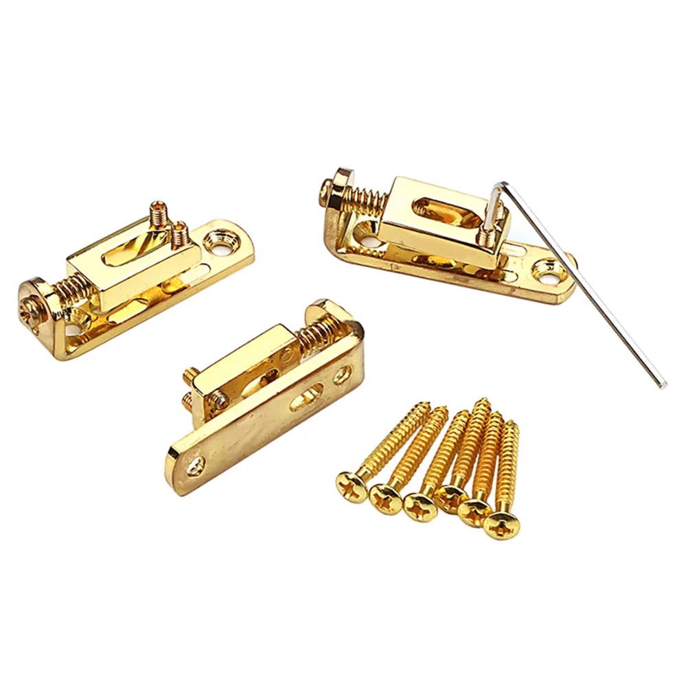 

3pcs Guitar Bridge Kit Metal Electric Guitar Saddle Replacement Parts For Breakage Prevention Tuning Stability Repair Accessory