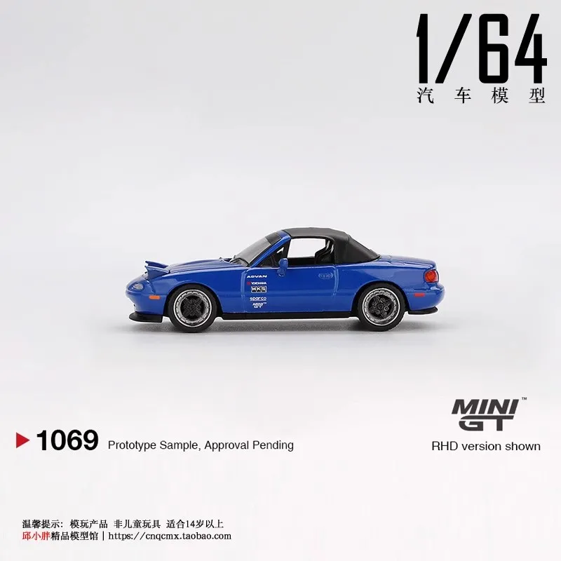 MINI GT 1/64 # 1069 Mazda MX-5 NA Model Samochodu Die-Cast Symulacja Aut Zabawki dla Dzieci Kolekcjonerskie Modele Samochodów ze Stopu Prezent Urodzinowy dla Chłopca