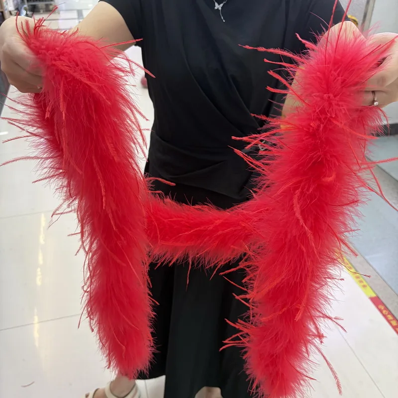 Winter Colorful Ostrich Feather Boa Soft Fluffy Turkey ostrich feathers for Latin Dance Dress DIY Handmade Clothing Accessories