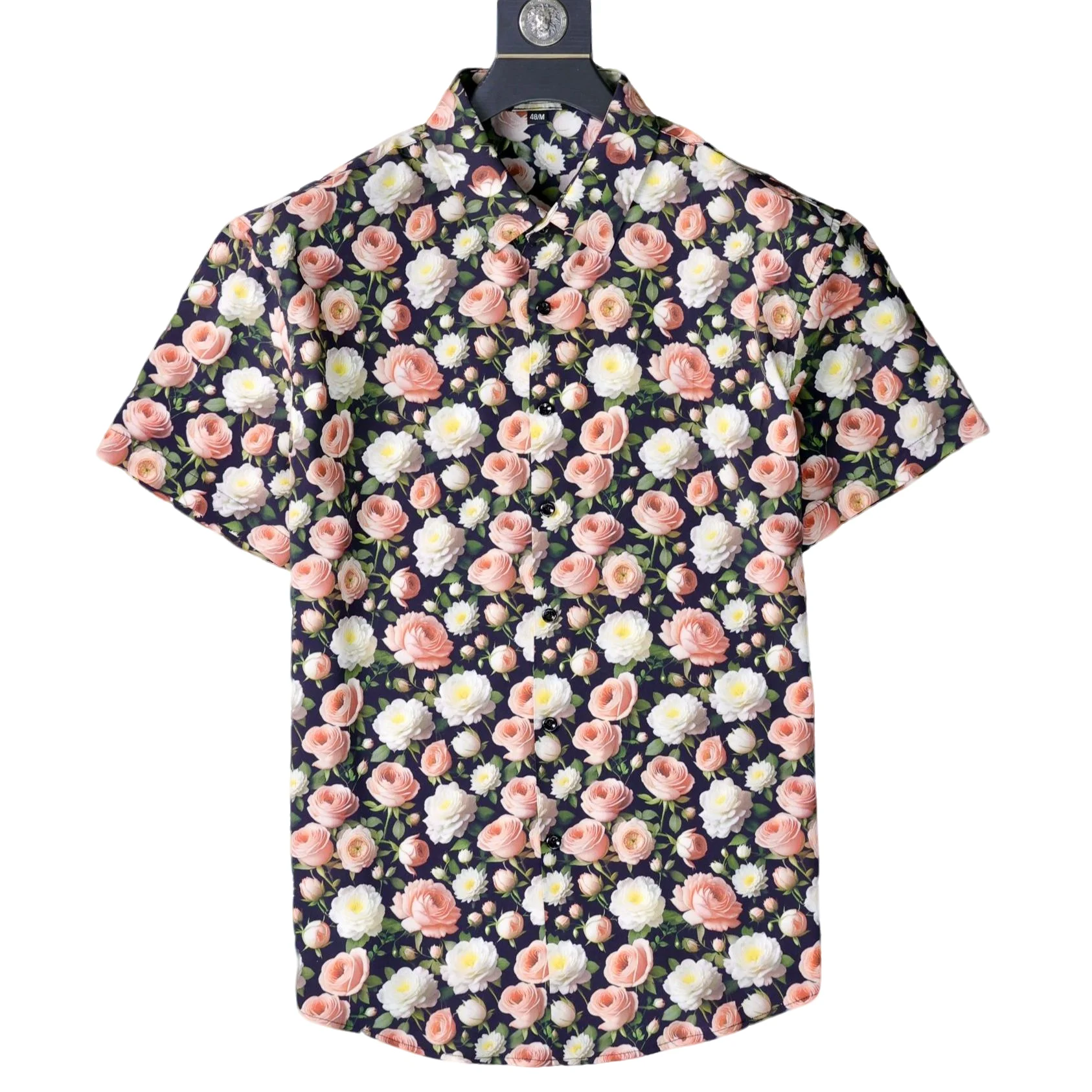 

2026 Summer 3D Floral Printed Shirt Men Loose Short Sleeve Casual Shirts Fashion Streetwear Beach Vacation Shirt Men Clothing